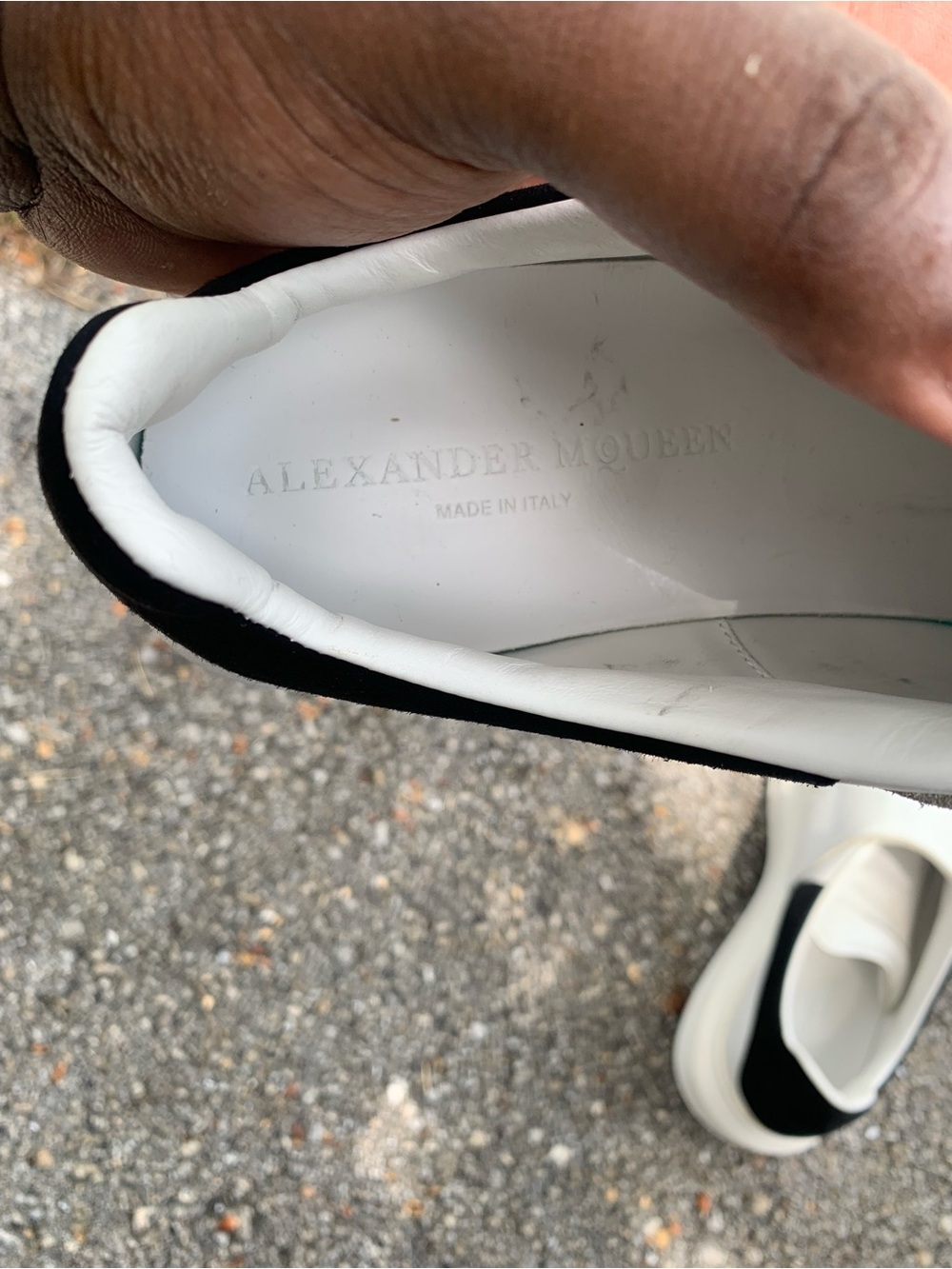 Alexander McQueen Black and White Slip-On Loafers